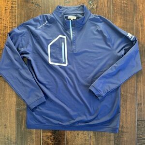 Peter Millar Golf Pullover Crown Sport Forge 1/4 Zip Large Blue  $145 XL